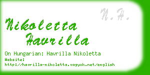 nikoletta havrilla business card